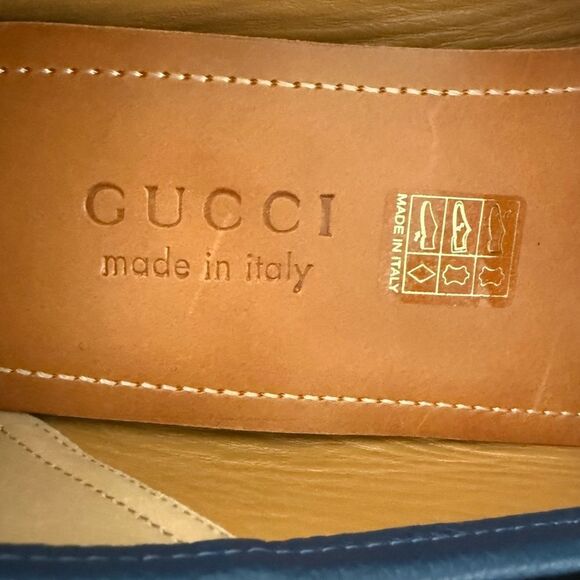 Brand new with box men’s Gucci royale Blue Loafers with Gold hardware us size 8 main image 5